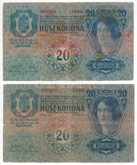 1913. 20K (2x) T:III- Adamo K17