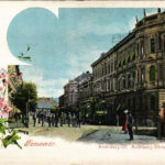 Temesvár, Timisoara; Andrássy út, villamos. Uhrmann Henrik kiadása / street view, tram. Floral (kopott sarkak / worn corners)