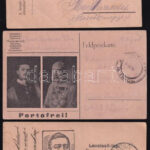 1916-1918 4 db arcképes tábori posta levelezőlap és egy hadifogoly levelezőlap