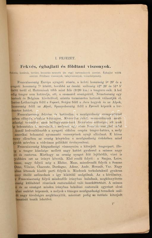 Károly Rezső: Francziaország mezőgazdasági viszonyai. Bp., 1900. Pallas. 230p. Sérült szétváló papírborítóval - Image 2