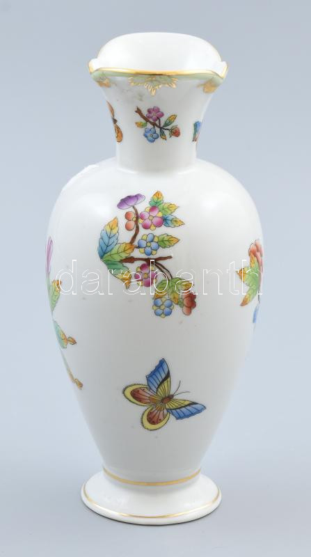 Herendi Viktória mintás váza. Kézzel festett, jelzett, hibátlan 20 cm - Image 2