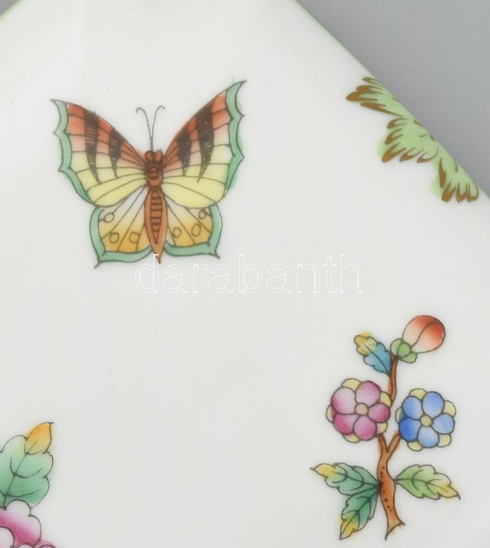 Herendi Viktória mintás dobozka. Kézzel festett, jelzett, hibátlan 17x9 cm - Image 2
