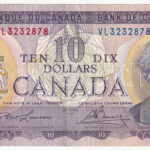 Kanada 1971. 10$ 'VL 3232878' T:II- firka Canada 1971. 10 Dollars 'VL 3232878' C:VF graffiti Krause P#88