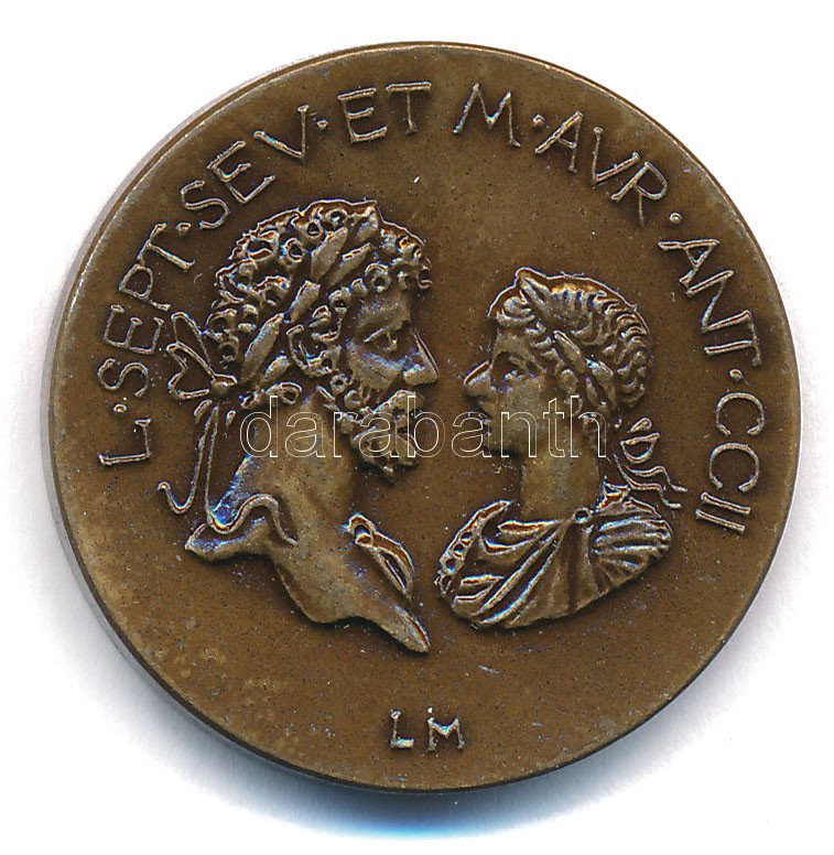 Lesenyei Márta (1930-) 1991. 'L. SEPT. SEV. ET M. AVR. ANT. CCII / I. O. DOLICHENO - SAVARIA MCMXCI' kétoldalas bronz MÉE emlékérem (29mm) T:1- Adamo SH11