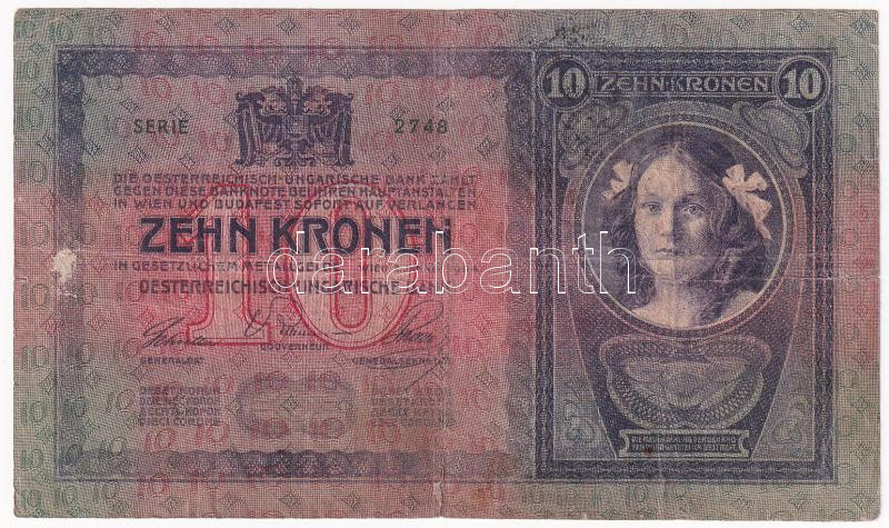 1904. 10K '2748 094352' 'Timbru Special Romania' felülbélyegzéssel T:III- szakadás, kopás Adamo K10 - Image 2