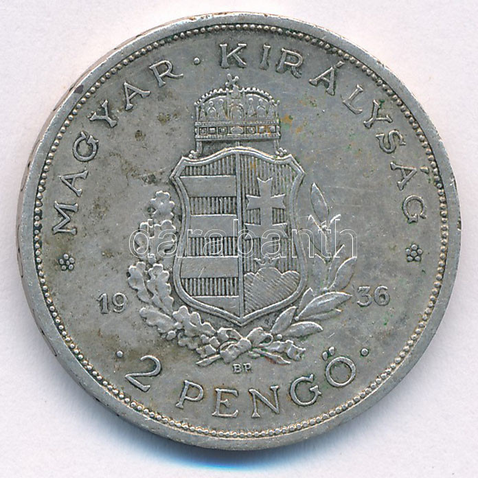 1936. 2P Ag 'Liszt' T:AU,XF patina Adamo P7.3 - Image 2