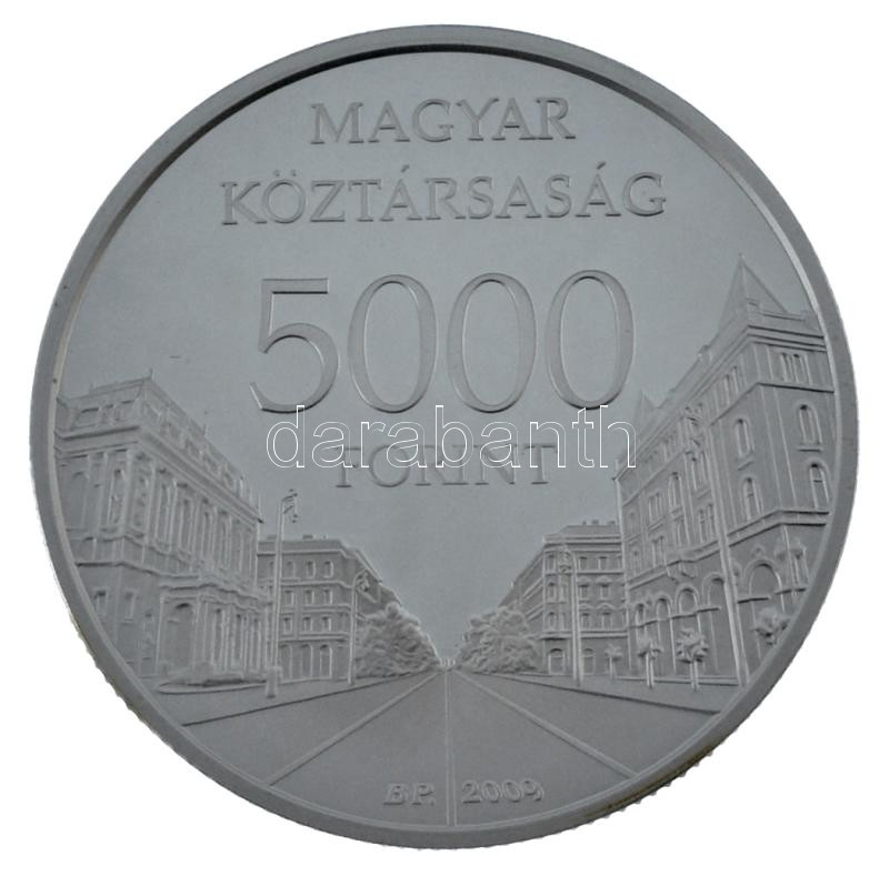 2009. 5000Ft Ag 'Világörökség helyszínek: Budapest' sérült kapszulában, tájékoztatóval, certifikáttal T:PP Adamo EM223