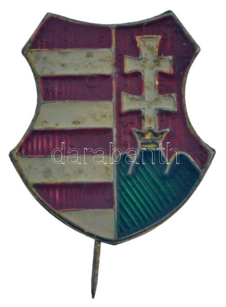 DN 'Magyar címer' festett lemez kitűző (30x25mm) T:AU