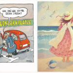 14 db MODERN humoros és grafikai képeslap / 14 modern motive postcards: humorous graphic