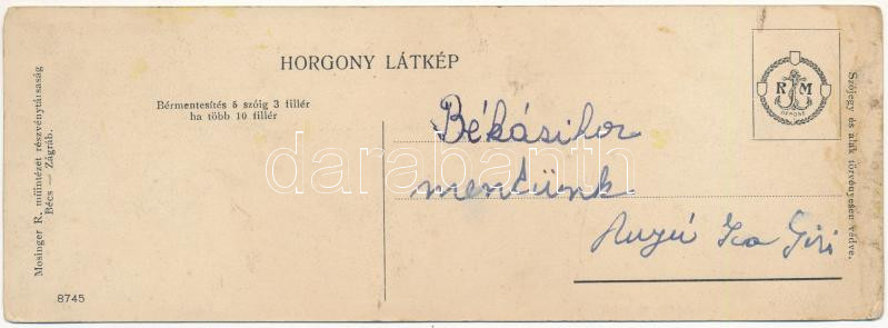 Budapest I. Királyi várbazár. Mosinger R. Horgony Látkép (17,7 x 6,3 cm) (EK) - Image 2