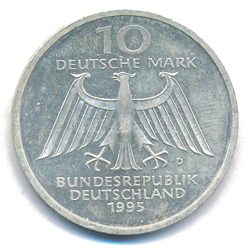 Németország 1995D 10M Ag '150 éve született Wilhelm Conrad Röntgen - 100 éves a Röntgen-sugár' T:AU Germany 1995D 10 Mark Ag '150th Birth Anniversary - Wilhelm Conrad Röntgen - 100th Anniversary of X-ray' C:AU Krause KM# 187 - Image 2