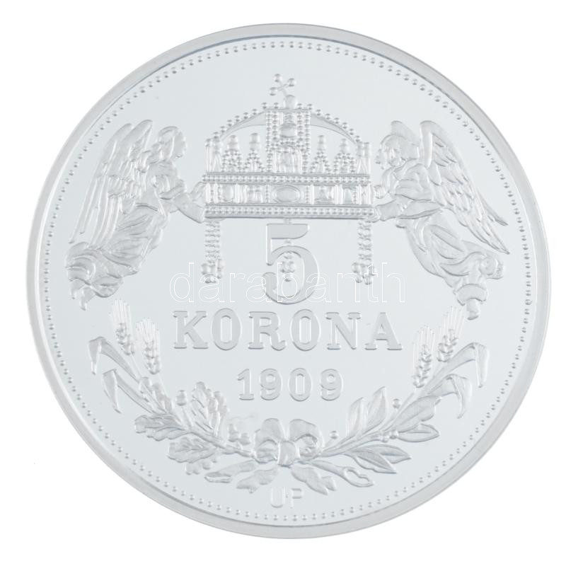 DN 'Királyi koronák - IV. Béla 1909. 5K' Ag emlékérem tanúsítvánnyal (20g/0.999/38,61mm) T:PP folt