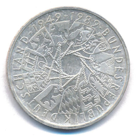 Német Szövetségi Köztársaság 1989G 10M Ag '40 éves az NSZK' T:AU kis patina Federal Republic Germany 1989G 10 Mark Ag '40 Year - German Federal Republic' C:AU small patina Krause KM#173