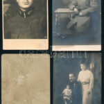 cca 1913-17 össz. 6 db katonaportré, többségében az I. világháború idejéből, közte 3 db datált (1913, 1916, 1917), mind fotólap, részben sérült, 14x9 cm