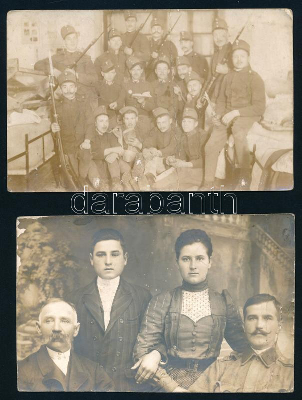 cca 1913-17 össz. 6 db katonaportré, többségében az I. világháború idejéből, közte 3 db datált (1913, 1916, 1917), mind fotólap, részben sérült, 14x9 cm - Image 2
