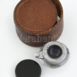 FED 1:3,5 f=50 mm objektív, sapkával, bőr tokban, sorozatszám: No. 172453