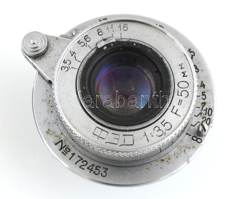FED 1:3,5 f=50 mm objektív, sapkával, bőr tokban, sorozatszám: No. 172453 - Image 2