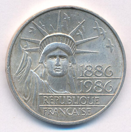 Franciaország 1986. 100Fr Ag 'A Szabadság szobor 100. évfordulója' T:XF kis ph. France 1986. 100 Francs Ag 'Centennial - Statue of Liberty' C:XF small edge error Krause KM#960