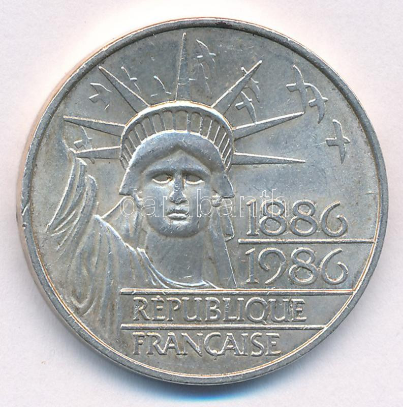Franciaország 1986. 100Fr Ag 'A Szabadság szobor 100. évfordulója' T:XF kis ph. France 1986. 100 Francs Ag 'Centennial - Statue of Liberty' C:XF small edge error Krause KM#960