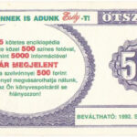 1992. 500 Forintos bankjegyet mintázó vásárlási utalvány T:VF - Image 2