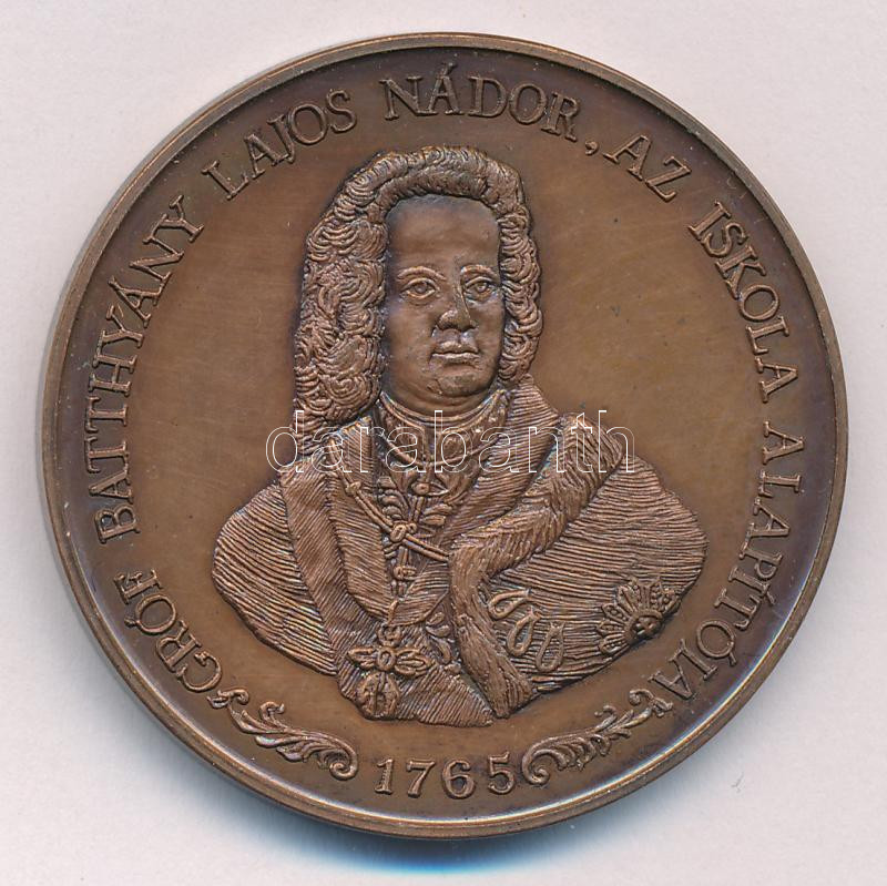Bognár György (1944-) 1990. 'Gróf Batthyány Lajos nádor, az iskola alapítója 1765 / A Nagykanizsai Gimnázium 225 éves évfordulójára' bronz emlékérem (42,5mm) T:AU