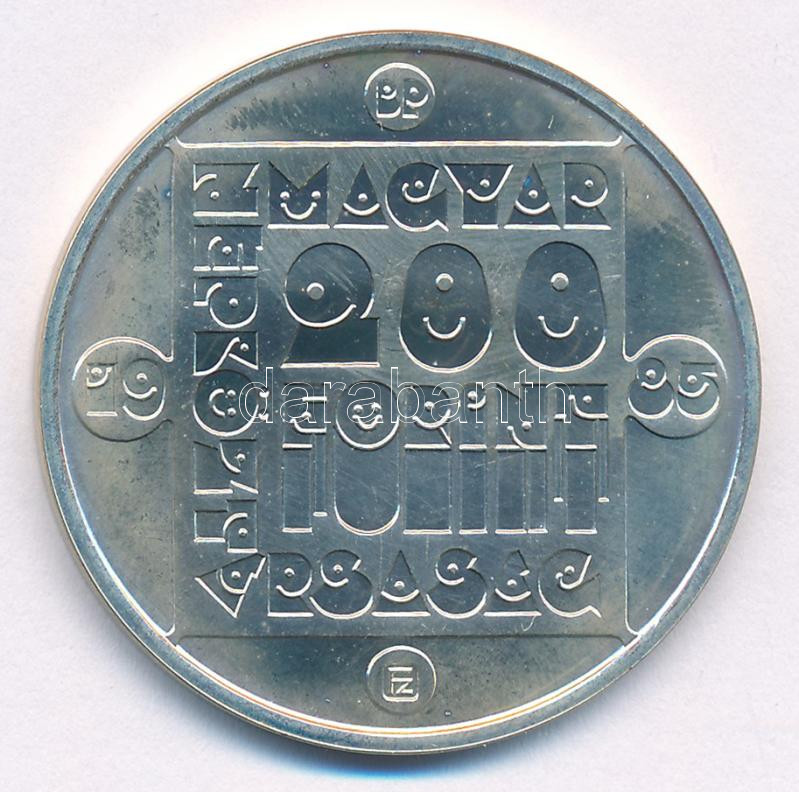 1985. 200Ft Ag 'Természetvédelem - Vadmacska' T:BU kis patina Adamo EM86 - Image 2
