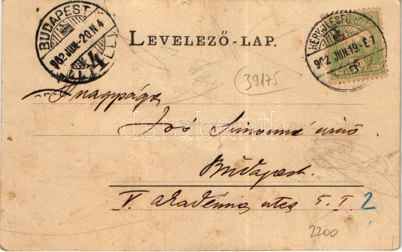 1902 Herkulesfürdő, Baile Herculane; Cserna-völgy, villa. R. Krizsány kiadása / Cserna-Thal / valley, villa, spa (lyukak / pinholes) - Image 2