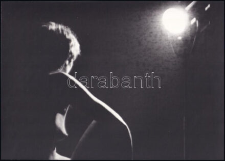 cca 1979 ,,Díszítő csúcsfény', szolidan erotikus műtermi felvétel, Menesdorfer Lajos (1941-2005) budapesti fotóművész hagyatékából 1 db vintage fotó, jelzés nélkül, ezüst zselatinos fotópapíron, felületén hibás, 21x29,3 cm