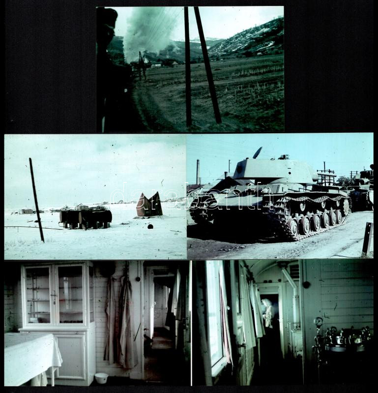 cca 1942-1943 Thöresz Dezső (1902-1963) békéscsabai gyógyszerész és fotóművész szolgálatot teljesített egy sebesültszállító vonaton Bp.-Kijev-Bp. között, ekkor készítette a tételben szereplő színes felvételeket, 11 db modern - Image 2