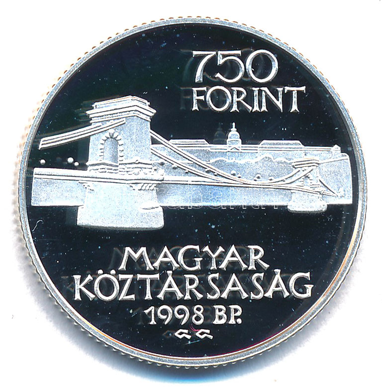 1998. 750Ft Ag 'Budapest 125 éves' kapszulában T:PP Adamo EM149 - Image 2