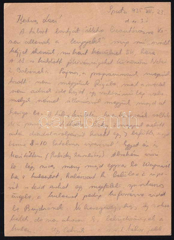 1935 Lengyelországi Spala cserkész tábor érdekes híreivel küldött levelezőlap Szegedre, egyedi bélyeggel - Image 2