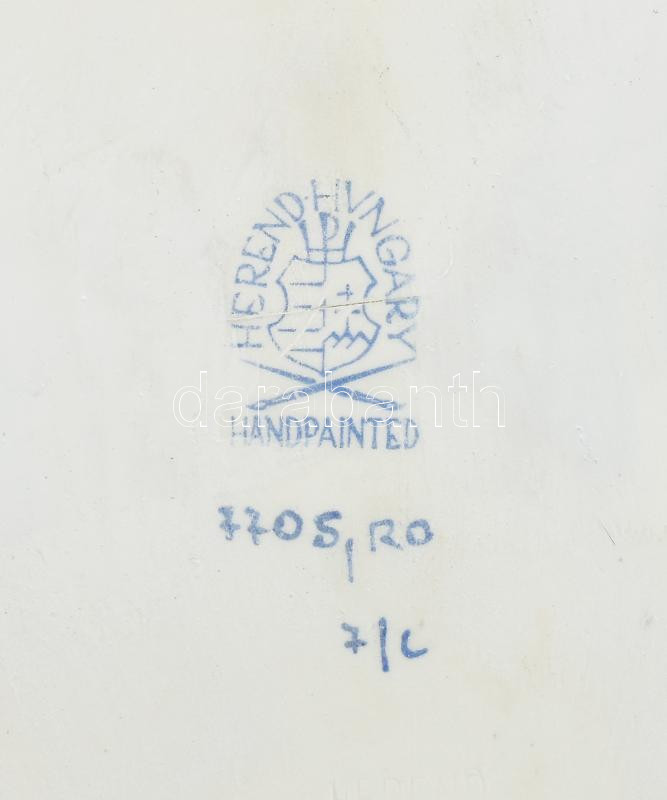 2 db Herendi Rotschild mintás, tálka. Kézzel festett, jelzett, nagyobbik javított 9 cm, 14 cm - Image 2