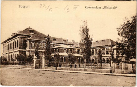 1918 Focsani, Foksány; Gymnasium 'Einigkeit' / grammar school