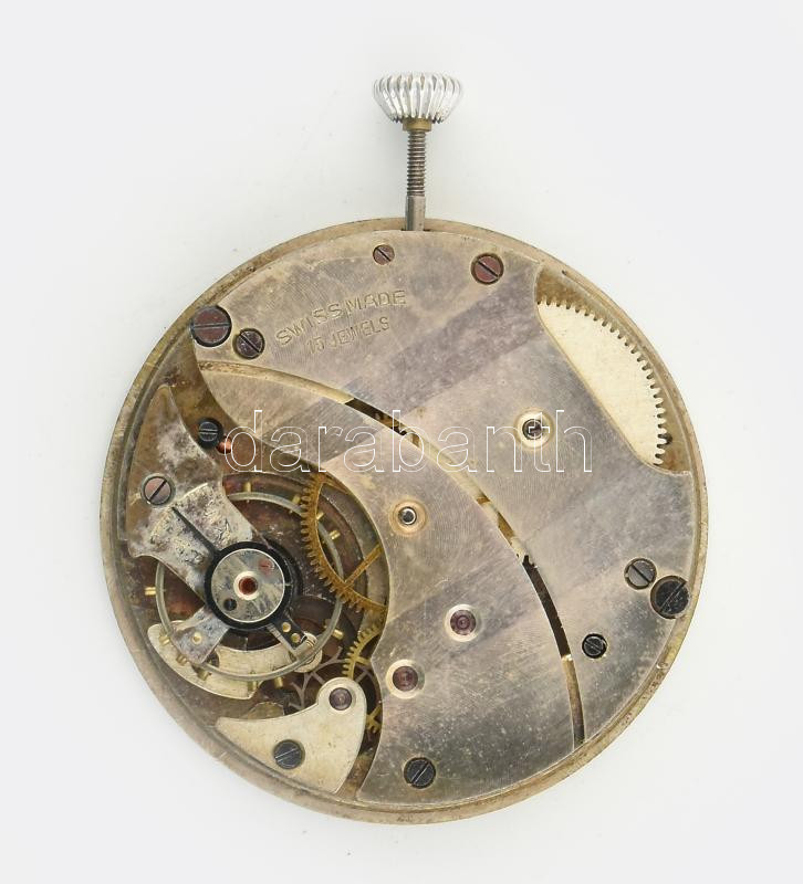 Ancré zsebóra mechanikus szerkezet és szép számlap. Működő, jó állapotban d: 40 mm - Image 2