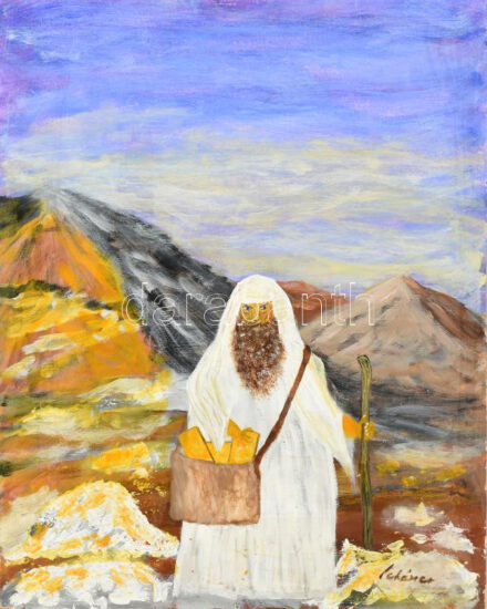 Schéner jelzéssel: Mózes. Olaj, farost. 50x40 cm