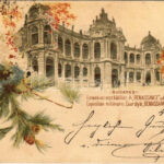 1898 (Vorläufer) Budapest XIV. Városliget, Ezredéves Országos Kiállítás, Reneszánsz (Renaissance) udvar. barna 2kr Ga. litho s: Cserna (EK)
