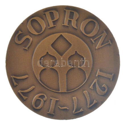 Renner Kálmán (1927-1994) 1977. 'Sopron 1277-1977' kétoldalas bronz emlékérem (60mm) T:XF ph.