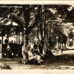 1934 Kovásznafürdő, Baile Covasna; Parcul cu pavilionul muzicei / park és zenepavilon / park, music pavilion, spa. Neuhausler photo (fl)