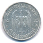 Német Harmadik Birodalom 1935J 5M Ag 'Garnisonkirche' T:VF kis ph. German Third Reich 1935J 5 Reichsmark Ag 'Garnisonkirche' C:VF small edge error Krause KM#83 - Image 2