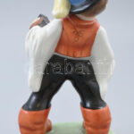 Herendi harmonikás fiú. Kézzel festett, jelzett, hibátlan, m: 20,5 cm - Image 3