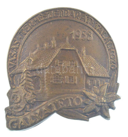 1958. 'Galyatető - Vasas Természetbarát Találkozó' bronz turistajelvény (31x31mm) T:1-