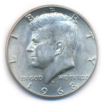 Amerikai Egyesült Államok 1968D 1/2$ Ag 'Kennedy' T:AU USA 1968D 1/2 Dollar Ag 'Kennedy' C:AU Krause KM#202a
