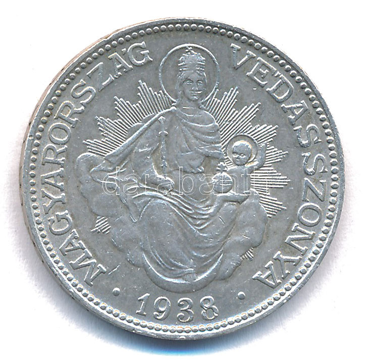 1938. 2P Ag 'Madonna' T:1- kis ph. patina Adamo P7