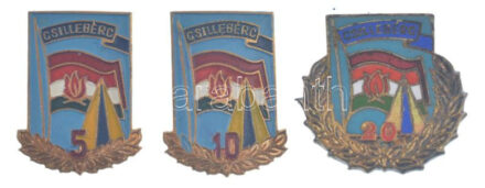~1970-1980. 'Csillebérc' számozott, zománcfestett illetve zománcozott jelvénye '5', '10', '25'-ös számokkal (25x18mm és 25x25mm) T:AU