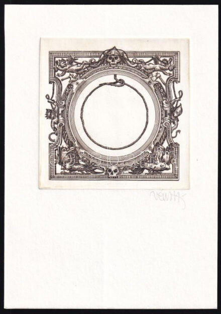 Vén Zoltán (1941-): (...) Kötél. Rézkarc, papír, jelzett, 13x10 cm