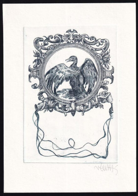 Vén Zoltán (1941-): (...) Madár. Rézkarc, papír, jelzett, 13x10 cm