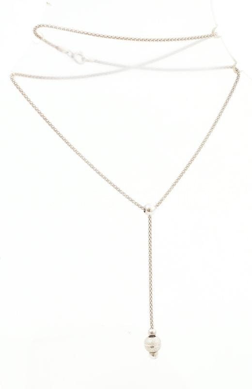 Ezüst(Ag) nyaklánc függős középrésszel, jelzett, h: 40 cm, nettó: 3,8 g