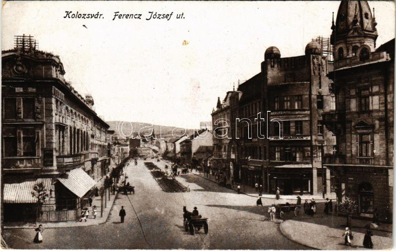 1918 Kolozsvár, Cluj; Ferenc József út. Kuhn Albert kiadása / street view (EK)