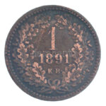 1891KB 1kr Cu 'Fiume-címer' T:2- patina Adamo M4.1
