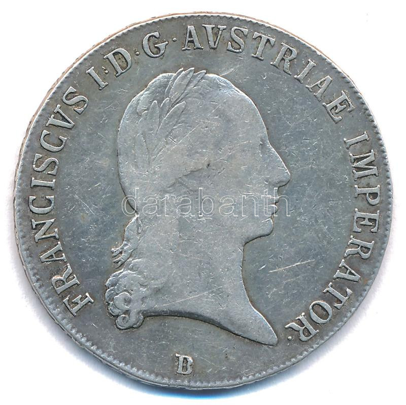 1818B Tallér Ag 'I. Ferenc' Körmöcbánya (27,96g) T:VF karc Hungary 1818B Thaler Ag 'Franz I' Kremnitz (27,96g) C:VF scratch Huszár: 1944., Unger III.: 1364.a